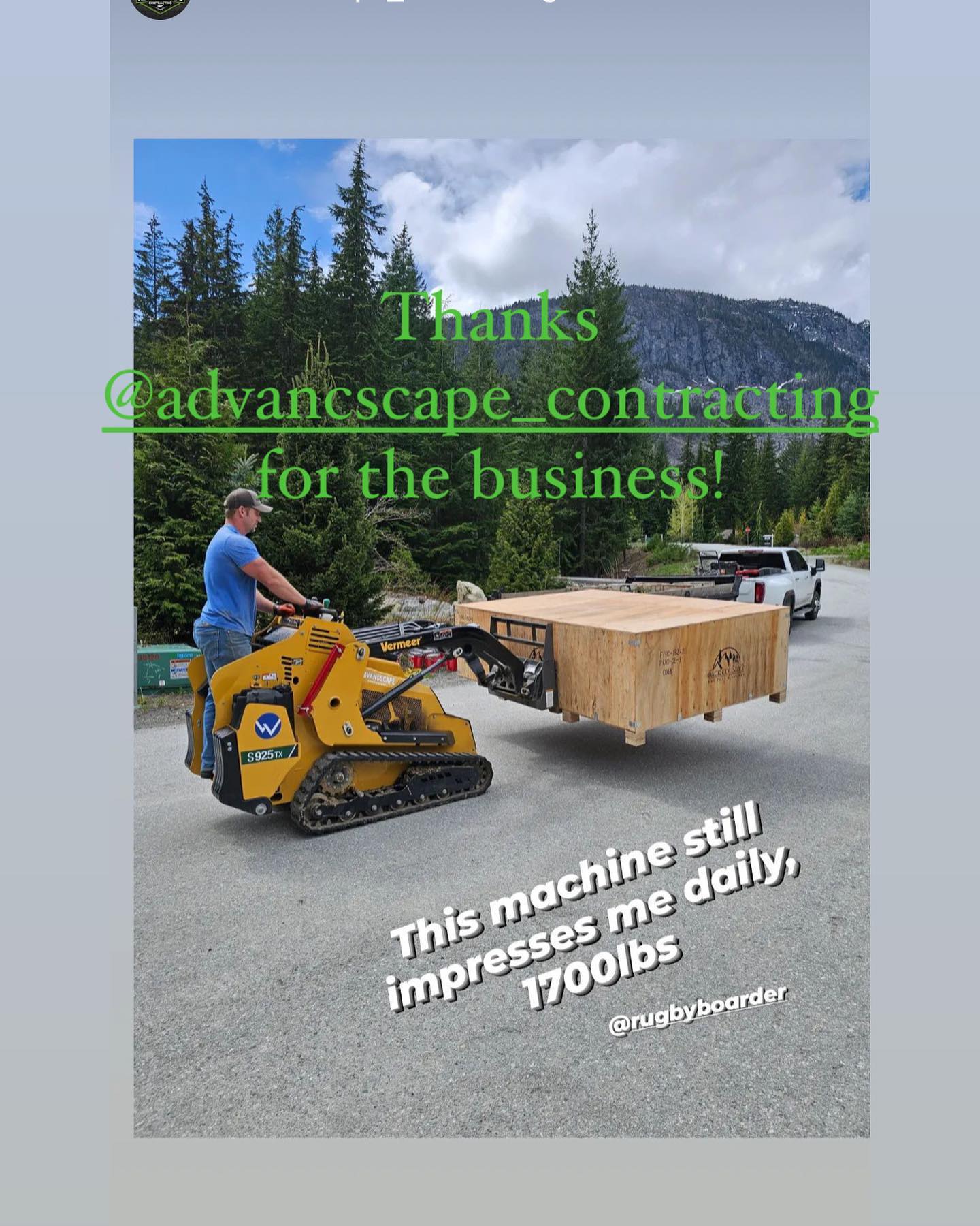 We love when our customers post their machines in action! @advancscape_contracting scape_contracting #vermeerminiskid