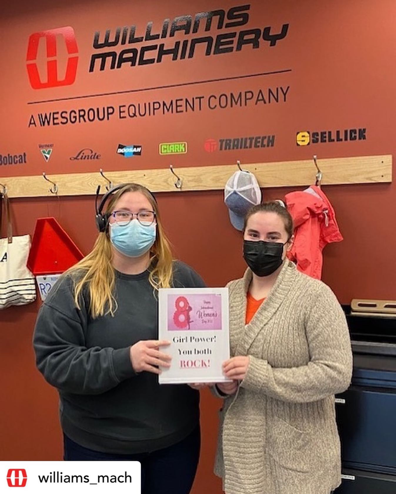 #repost @williams_mach 

Celebrating International Women’s Day in Prince George!
Thank you Ashley and Erin for all the incredible work you do for Williams Machinery and the PG team 💪🏻

#internationalwomensday #williamsmachinery