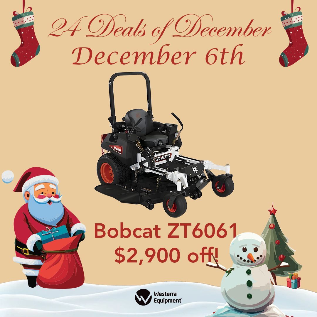 For our 6th Deal of December we have the Bobcat ZT6061 Zero-Turn Mower available with over $2,900 off!

Be sure to check back tomorrow to see what we have in store for Dec 7th's deal of the day! I'll give you a sneak peak, its over $3,000 in savings!!

#sale #forsale #sales #bobcat #bobcats #bobcatequipment #bobcatcompany #bobcatfamily #lawnmower #mower #lawnmowers #mowers #christmas #deals #discounts