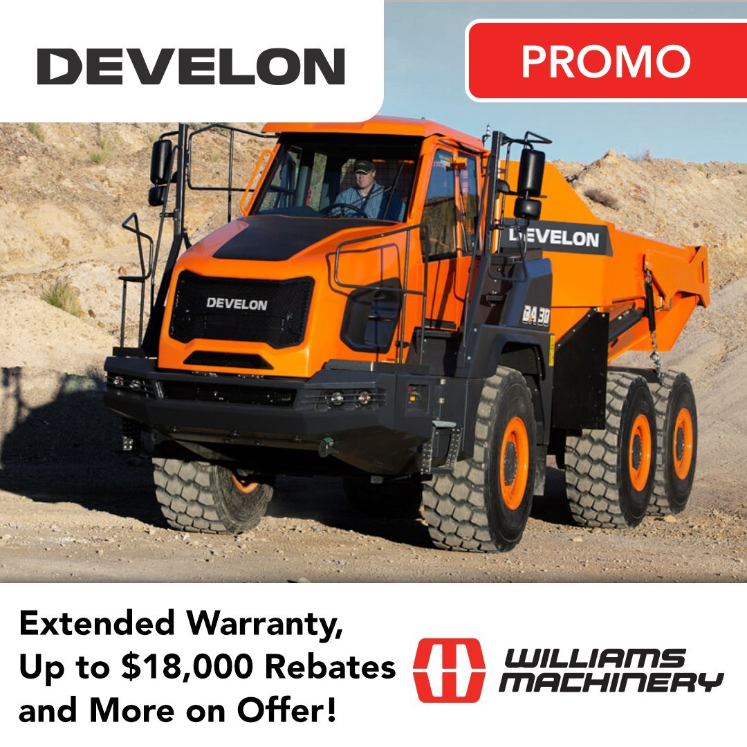🚛 Choose greatness for every load! 🌟 Upgrade your jobsite with the powerful DEVELON articulating dump truck (ADT) today! 💪 Get 0% financing for up to 36 months or enjoy up to $18,000 in cash rebates on select equipment. Hurry, this offer won't last long! 🔥 #DEVELON #UpgradeYourFleet #PromotionalOffer #SpecialOffer #DEVELONOffers #ArticulatingDumpTruck #ADT #Rebates #Financing