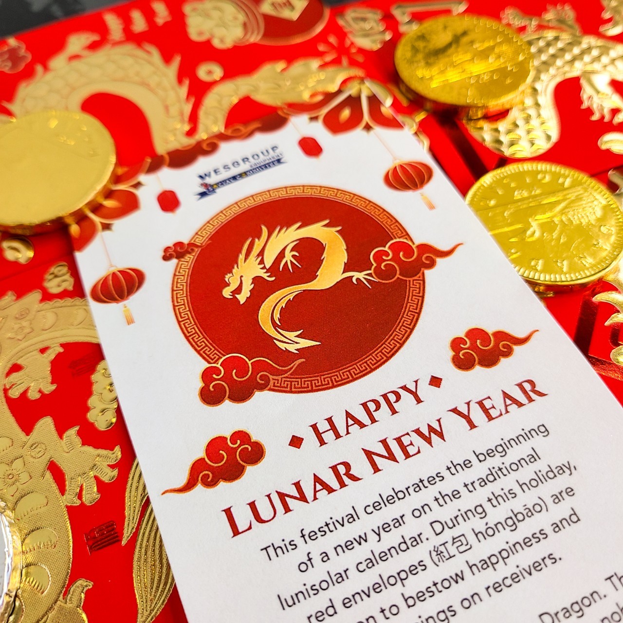 Happy Lunar New Year from Westerra Equipment! 

We're ringing in the Year of the Dragon with red envelopes for all of our team members, filled with chocolate coins. We wish you a year of prosperity, joy, and good fortune!