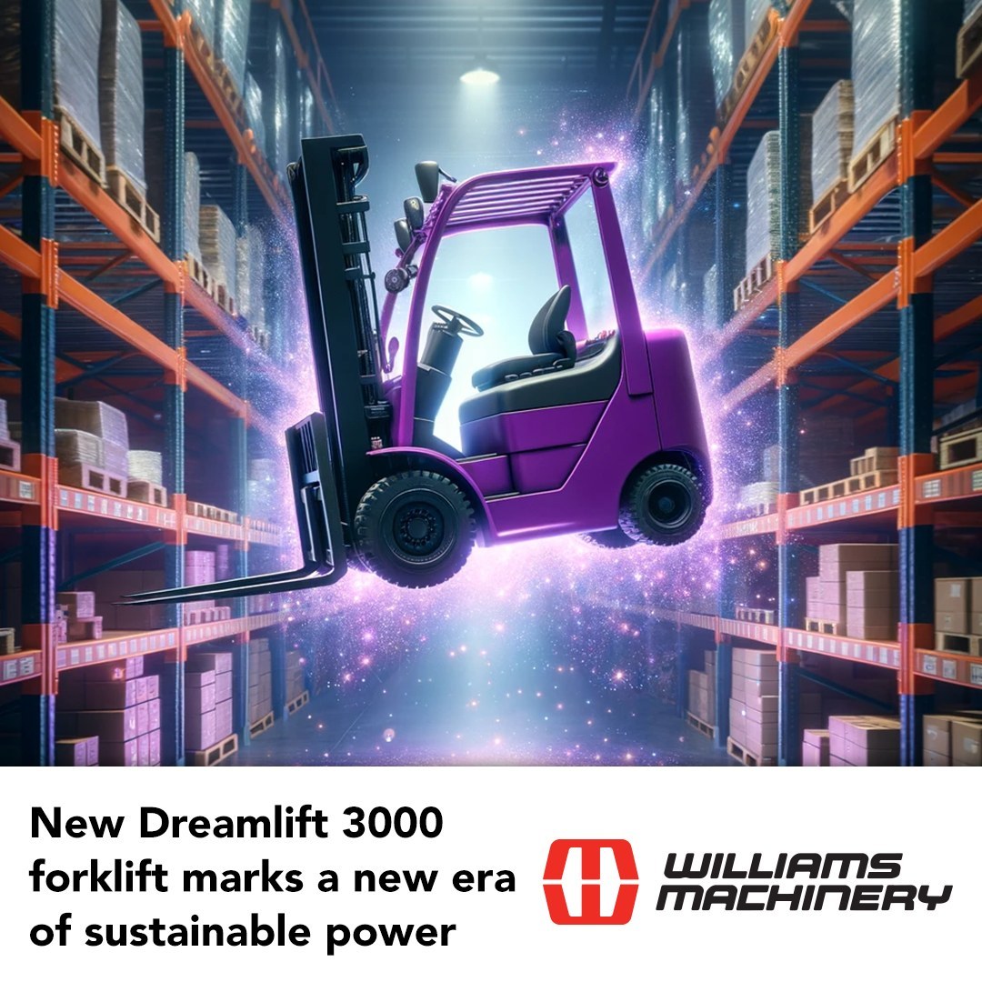 Introducing the brand new Dreamlift 3000 forklift! ✨ With the ability to fully recharge in just 30 minutes, this forklift will revolutionize your warehouse, construction site, or business operations. 

Here's where the magic begins:

This isn't your typical forklift. 

The Dreamlift 3000 runs on a fuel source so clean, it's powered by the unimaginable: your hopes and dreams. 💭

Transform the way you work by harnessing the most renewable energy source: human imagination. Say goodbye to traditional fuel costs, and hello to infinite energy. 

Read all about it on our blog. 
https://www.williamsmachinery.com/company/news/new-dreamlift-3000-forklift-renewable-power-like-youve-never-seen-it-before/