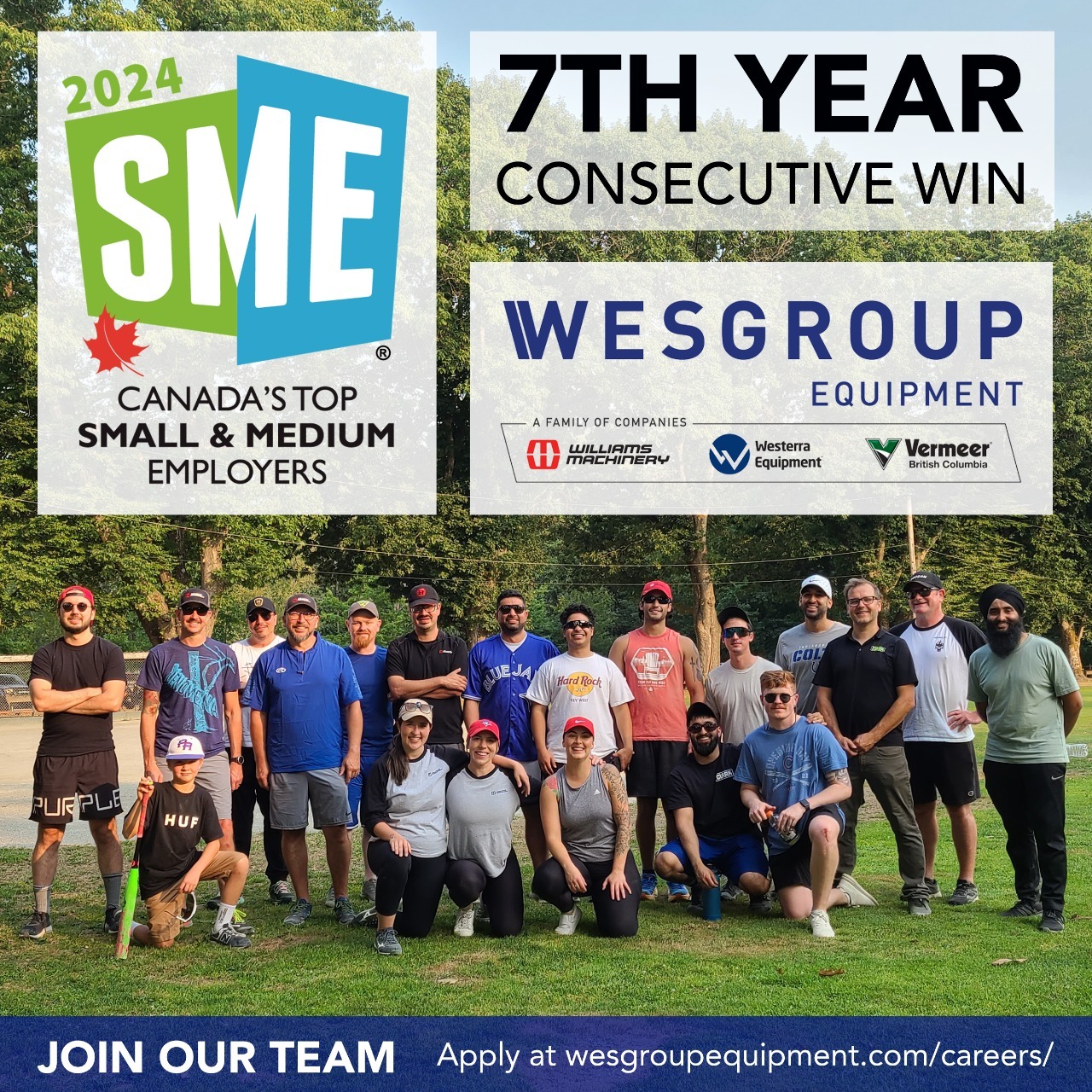 Exciting news! 🏆🎉

We're proud to announce that Wesgroup Equipment has been recognized as one of Canada's Top SMEs for the 7th year in a row.

This award recognizes employers that offer some of the most forward-thinking workplace initiatives, and we are honored to be on that list.

Read all about it on our blog. 🗞️
https://www.wesgroupequipment.com/our-family/news/canadas-top-sme-2024/